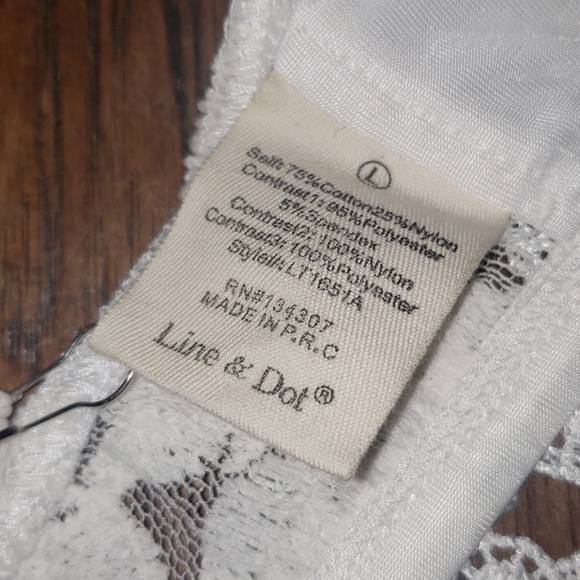 Line and Dot Francoise Bralette White Size Large - Picture 6 of 6